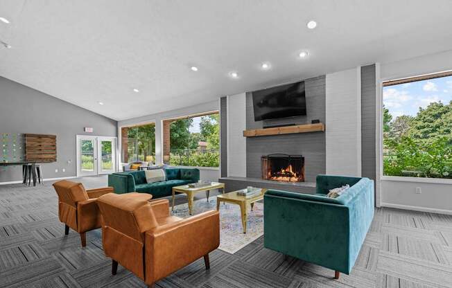 Study lounge at Dover Hills Apartments in Kalamazoo