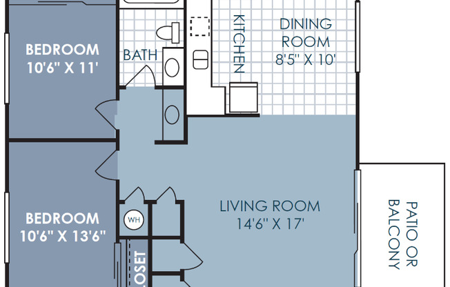 2 beds, 1 bath, 896 sqft, $1,915