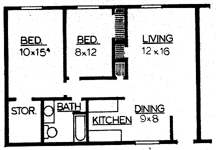 2 beds, 1 bath, 816 sqft, $930, Unit 4