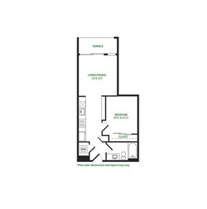 1 bed, 1 bath, 603 sqft, $1,965