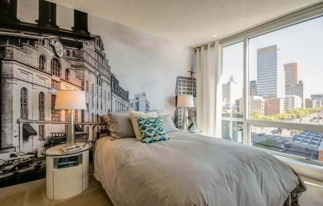 Stunning floor-to-ceiling windows with soaring city views at The Zenith, Baltimore