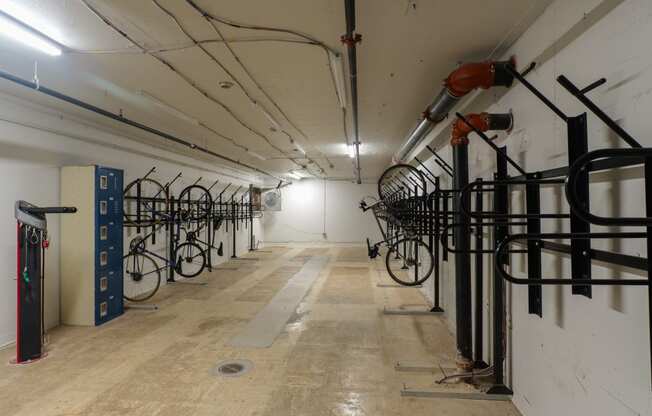 the bike room in the basement of the building at The Commonwealth Building, Pittsburgh, 15222