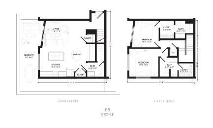 2 beds, 2.5 baths, 1,182 sqft, $2,815