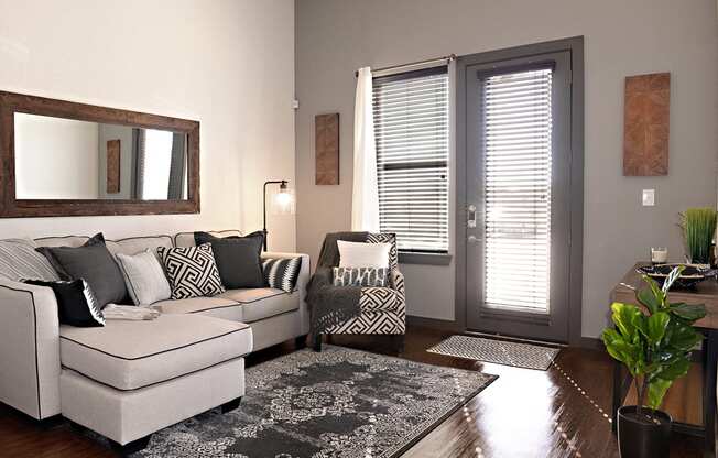 Living room at Epic Apartments, Denton