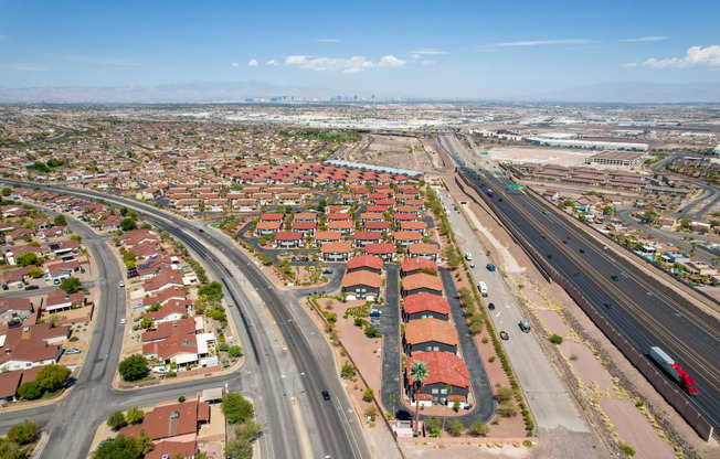 an aerial view of the Las Vegas and The Townhomes at Horizon Ridge