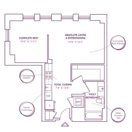 Studio, 1 bath, 608 sqft, $2,601