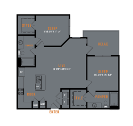 2 beds, 2 baths, 1,037 sqft, $1,923