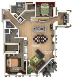 2 beds, 2 baths, 1,744 sqft, $3,875