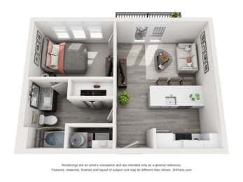 1 bed, 1 bath, 560 sqft, $1,130