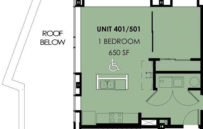 1 bed, 1 bath, 549 sqft, $2,600, Unit 410 5th #401