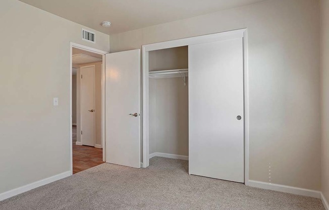 Closet View at Parkside Apartments, Davis