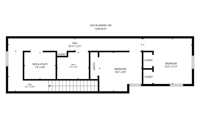 3 beds, 2 baths, 1,201 sqft, $1,696, Unit 14B
