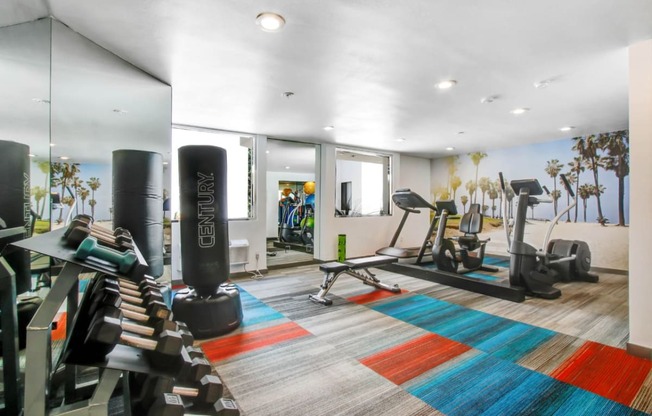 the gym at The Kenmore Los Feliz, Los Angeles, CA