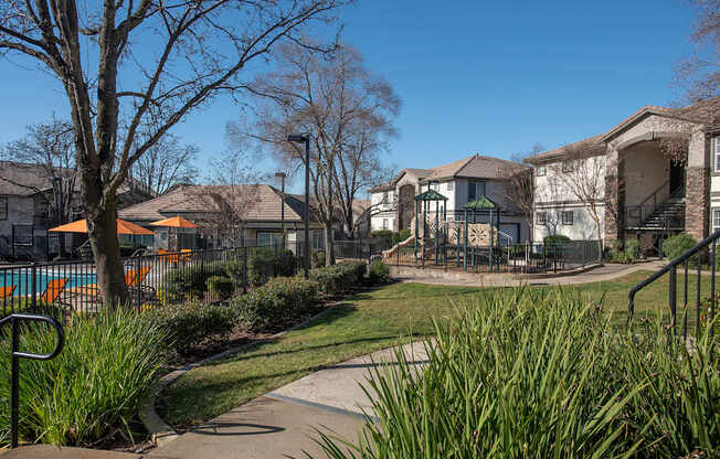  swimming pool exterior and playground at Stoneridge, California, 95661