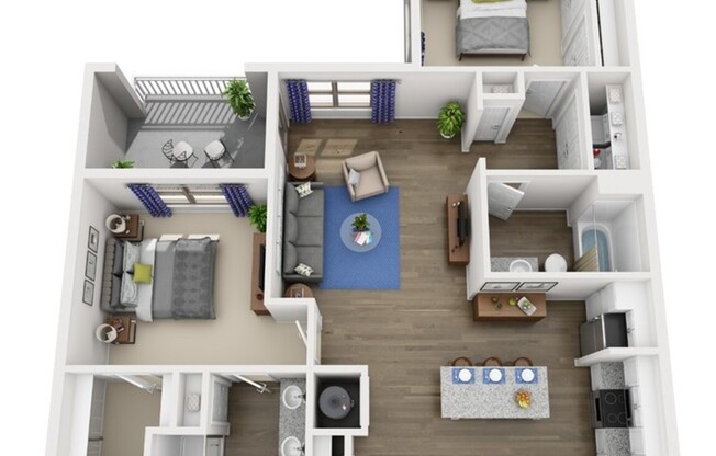 2 beds, 2 baths, 1,161 sqft, $1,729