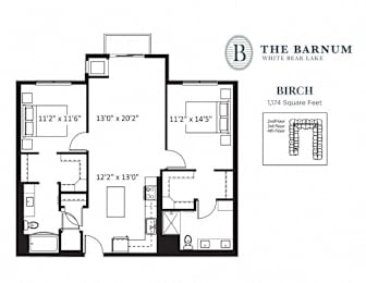 2 beds, 2 baths, 1,174 sqft, $2,070