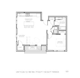 1 bed, 1 bath, 713 sqft, $1,380