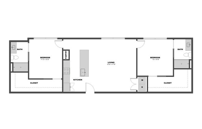 2 beds, 2 baths, 1,108 sqft, $2,554