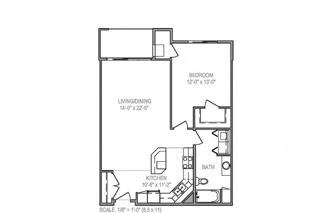 1 bed, 1 bath, 867 sqft, $1,720