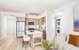 Convenient apartment living made easy at Modera Riverside with keyless entry, smart thermostats, and in-home washer/dryer.