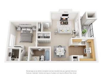 1 bed, 1 bath, 708 sqft, $1,081