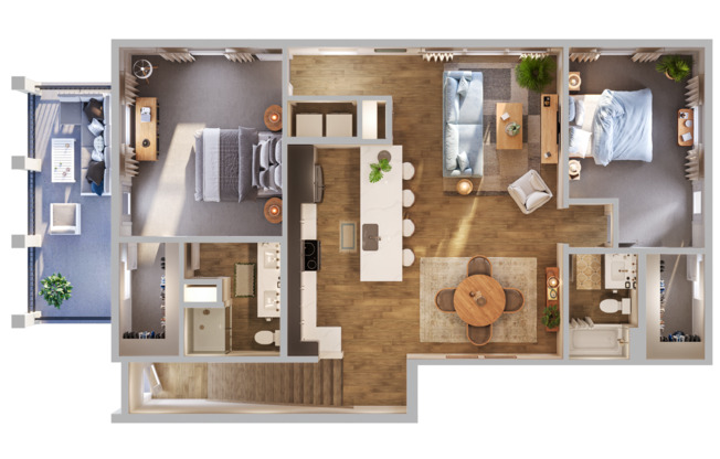 2 beds, 2 baths, 1,340 sqft, $2,175, Unit 1105