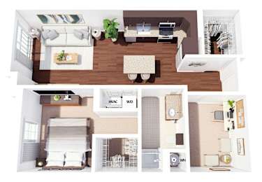 1 bed, 1 bath, 858 sqft, $2,076