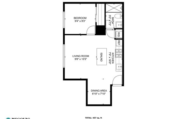 1 bed, 1 bath, 307 sqft, $1,995, Unit 523