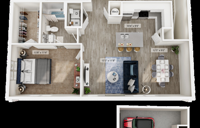 1 bed, 1 bath, 995 sqft, $1,970, Unit 1565