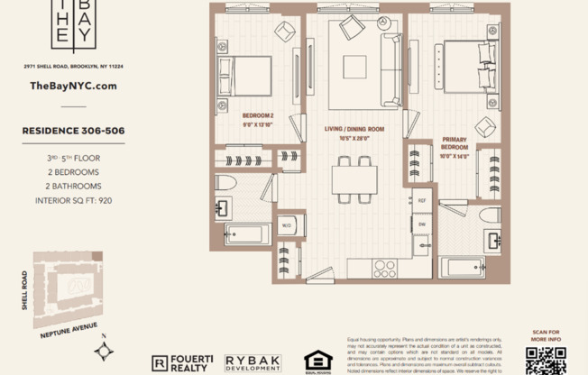 2 beds, 2 baths, $4,050, Unit APT. 406