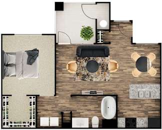 1 bed, 1 bath, 866 sqft, $1,498