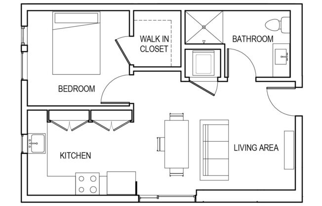 1 bed, 1 bath, 601 sqft, $2,582