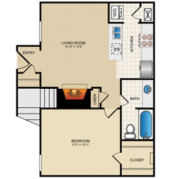 1 bed, 1 bath, 595 sqft, $1,181