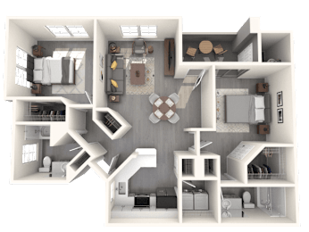 2 beds, 2 baths, 1,124 sqft, $1,750