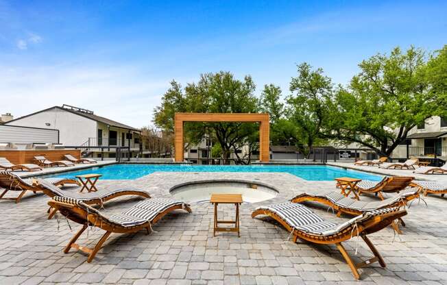 our apartments showcase an unique swimming pool