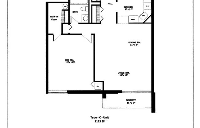 1 bed, 1 bath, 1,125 sqft, $3,155, Unit T607
