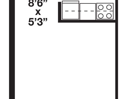 Studio, 1 bath, 583 sqft, $3,578, Unit 12A