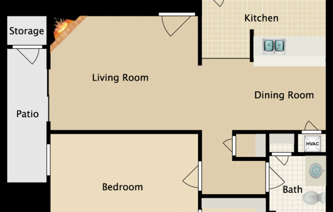 1 bed, 1 bath, 680 sqft, $890