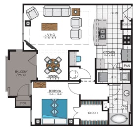 1 bed, 1 bath, 783 sqft, $1,135