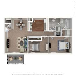 2 beds, 1 bath, 1,012 sqft, $990