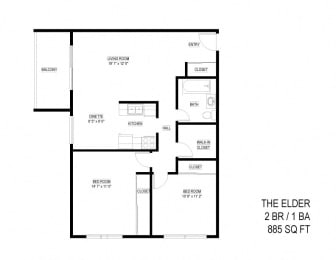 2 beds, 1 bath, 875 sqft, $1,625