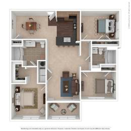 3 beds, 2 baths, 1,317 sqft, $1,583