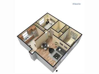 2 beds, 1 bath, 875 sqft, $1,325