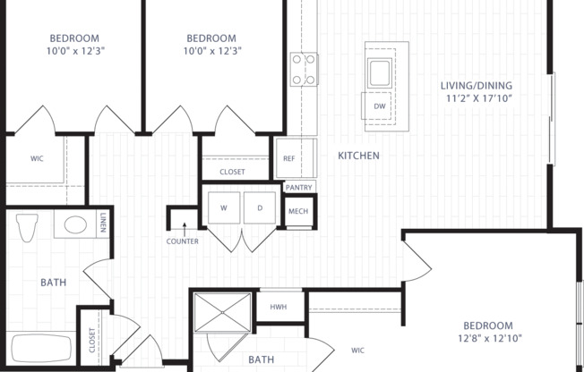 3 beds, 2 baths, 1,336 sqft, $3,897, Unit 455