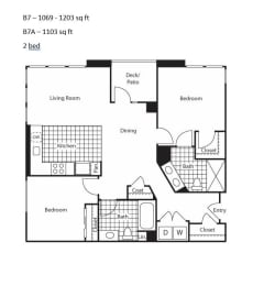 2 beds, 2 baths, 1,116 sqft, $3,870