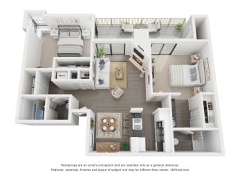 2 beds, 2 baths, 1,000 sqft, $2,295