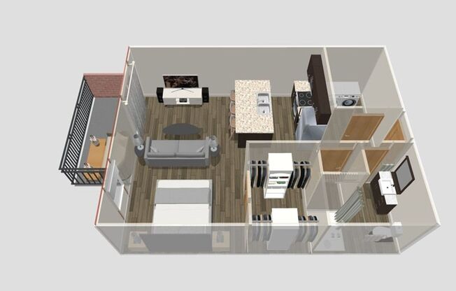 Studio, 1 bath, 563 sqft, $1,535, Unit 104-304