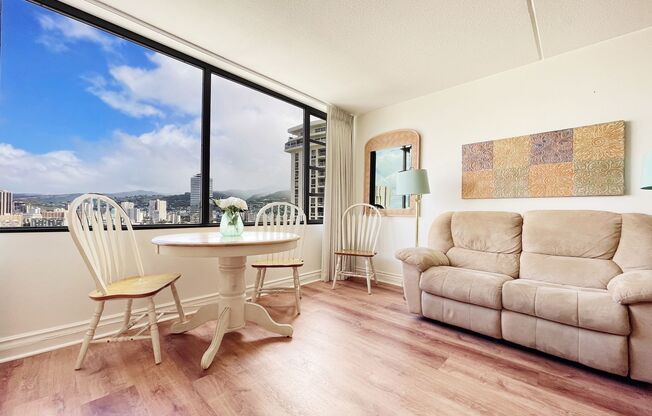 Pet Friendly Furnished Waikiki Studio with Central A/C and Parking. Utilities Included in Rent.