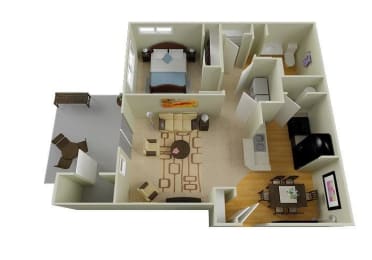 1 bed, 1 bath, 839 sqft, $1,624