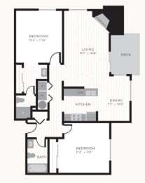 2 beds, 2 baths, 1,001 sqft, $3,156